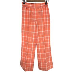 Kmart Orange Plaid High Waisted Straight Leg Trousers Made‎ in Japan Vintage
